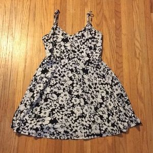 black and white floral dress